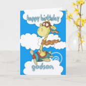 Carte d'anniversaire Godson Airplane / Airplane Gi (Fleur jaune)