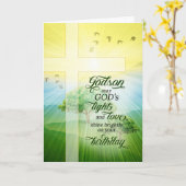 Carte d'anniversaire Godson Christian God's Light  (Fleur jaune)