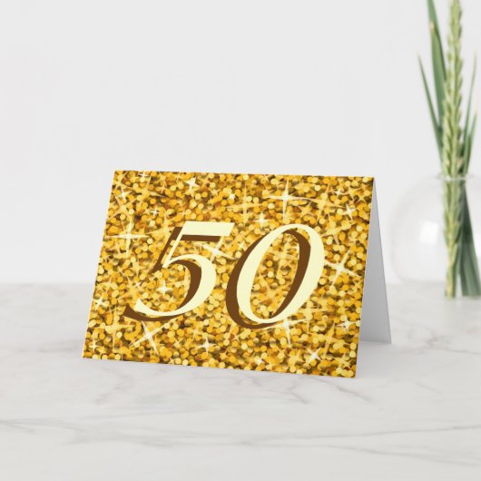 Carte d'anniversaire "Gold" '50' de Glitz (Devant)