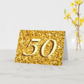 Carte d'anniversaire "Gold" '50' Glitz (Fleur jaune)