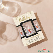 Carte d'anniversaire Gold & Black Modern Minimal
