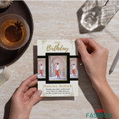 Carte d'anniversaire Gold & Black Modern Minimal