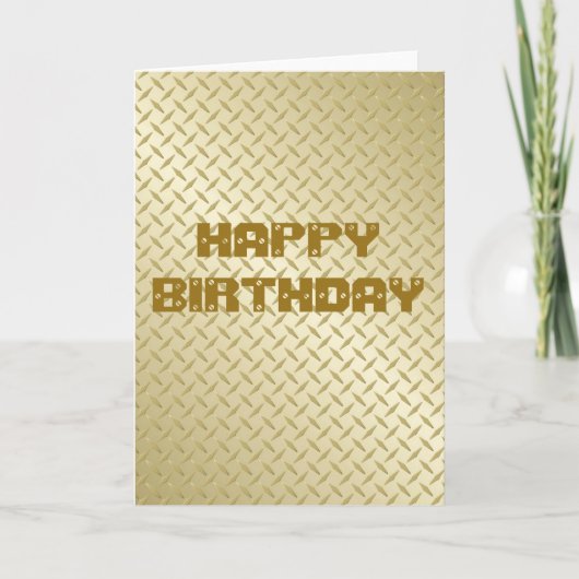 Carte d'anniversaire Gold Diamondplate (Devant)