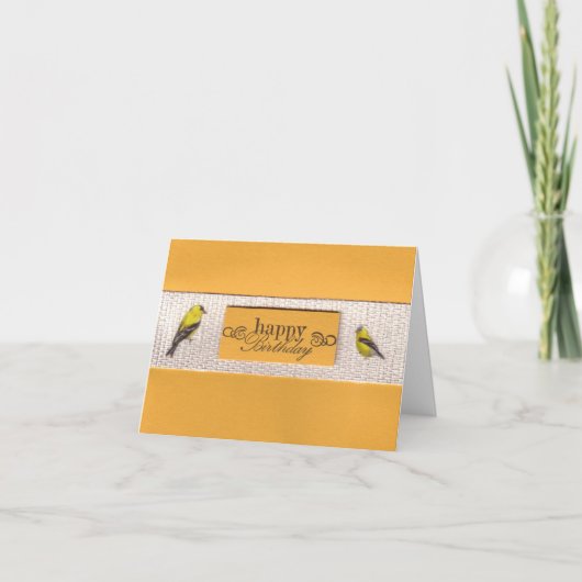 Carte d'anniversaire Gold Finch (Devant)