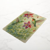 Carte d'Anniversaire Gold Foil aux colibris coloré (Rotation)