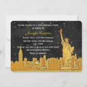 Carte d'anniversaire Gold NYC Skyline #2 Etch Blk (Dos)
