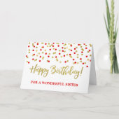 Carte d'anniversaire Gold Red Confetti (Devant)