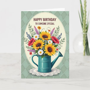 Carte d'anniversaire Golden Blooms