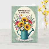 Carte d'anniversaire Golden Blooms (Fleur jaune)