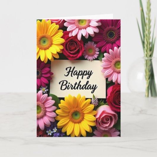 Carte d'anniversaire Golden Daisy (Devant)