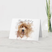 Carte d'anniversaire Golden Doodle Cavapoo (Devant)