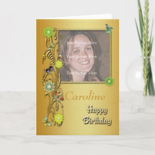 Carte d'anniversaire Golden Garden