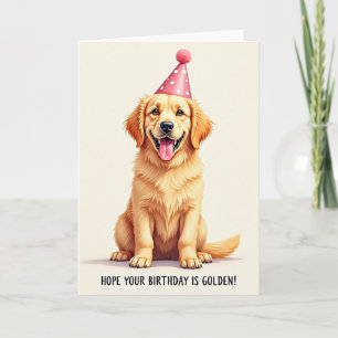 Carte d'anniversaire Golden Pup