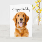 Carte d'anniversaire Golden Retriever (Fleur jaune)