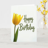 Carte d'anniversaire Golden Tulip (Fleur jaune)