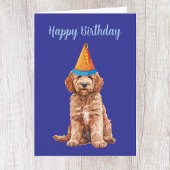 Carte d'Anniversaire Goldendoodle