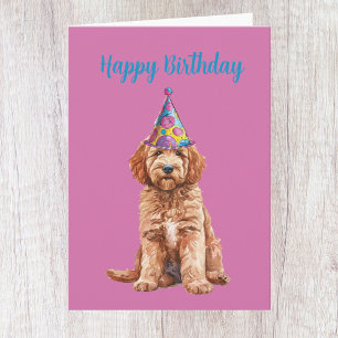 Carte d'Anniversaire Goldendoodle