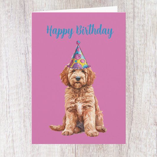 Carte d'Anniversaire Goldendoodle