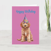 Carte d'Anniversaire Goldendoodle (Devant)