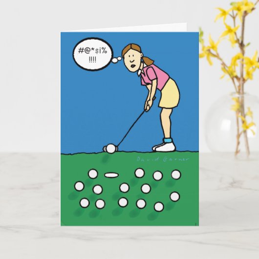 Carte d'anniversaire - Golf (Fleur jaune)