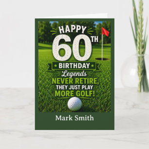 Carte d'anniversaire Golf 60 ans pour golfeur sur 