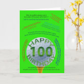Carte d'anniversaire Golf Jokes pour 100 ans (Fleur jaune)