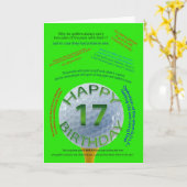 Carte d'anniversaire Golf Jokes pour 17 ans (Fleur jaune)