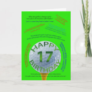 Carte d'anniversaire Golf Jokes pour 17 ans
