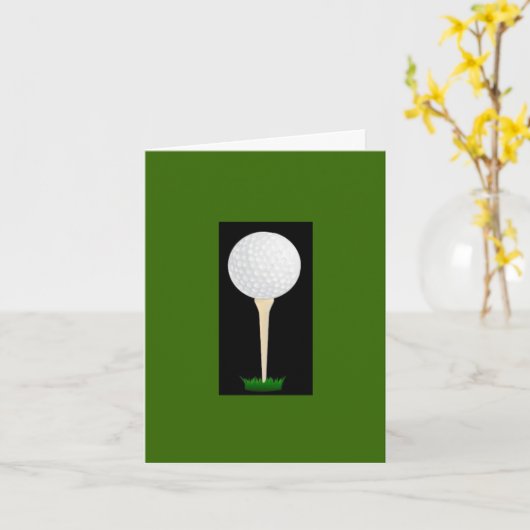 Carte d'anniversaire Golfer Tee (Fleur jaune)