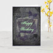Carte d'anniversaire gothique (Fleur jaune)