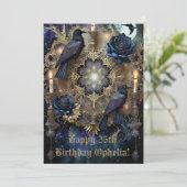 Carte d'anniversaire gothique bleu (Debout devant)