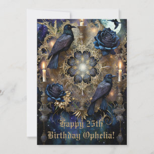 Carte d'anniversaire gothique bleu