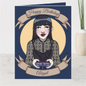 Carte d'anniversaire gothique Blue Cartoon (Devant)