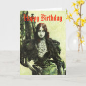 Carte d'anniversaire gothique vintage de vampire (Fleur jaune)