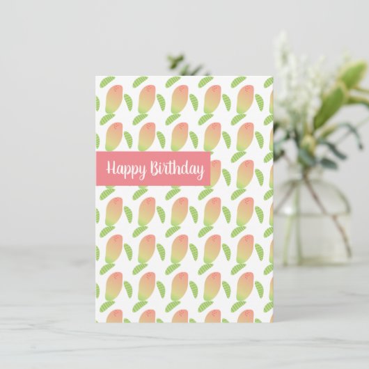 Carte d'anniversaire Gradient Mango Fruit Tropical (Debout devant)