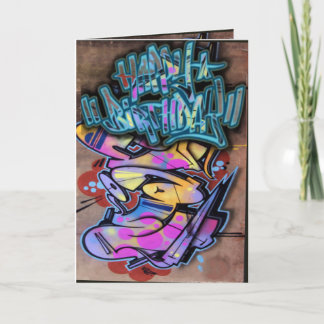 Carte d'anniversaire Graffiti