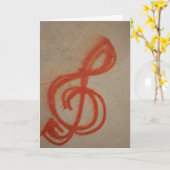 Carte d'anniversaire "Graffiti Clef Note" (Fleur jaune)