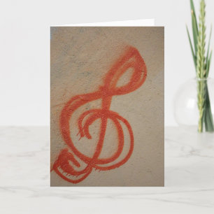 Carte d'anniversaire "Graffiti Clef Note"