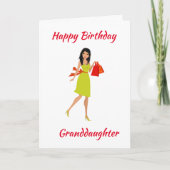 CARTE D'ANNIVERSAIRE "GRAND-FILLE" (Devant)