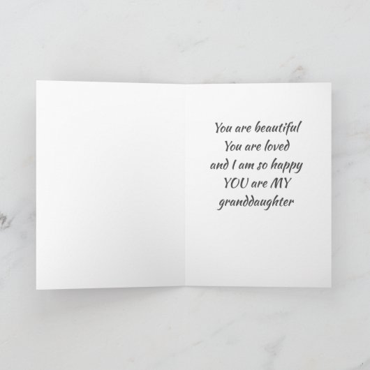 CARTE D'ANNIVERSAIRE "GRAND-FILLE" (Intérieur)