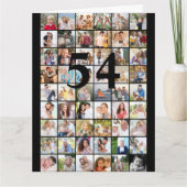 Carte d'anniversaire grand format avec collage de (Devant)