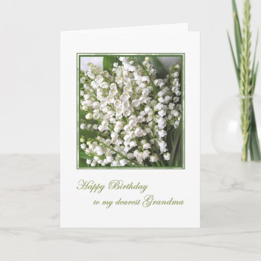 Carte d'anniversaire. Grand-mère. Lys des fleurs d (Devant)