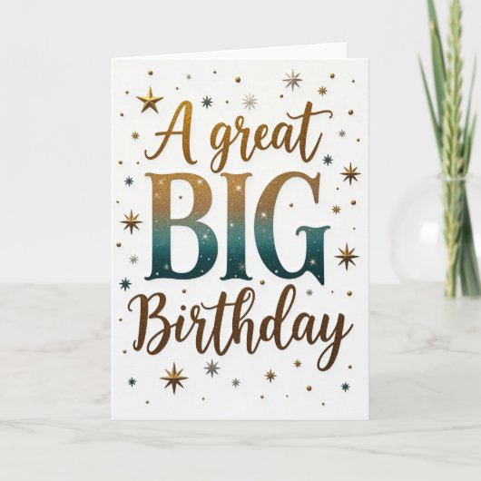 Carte d'anniversaire Grand Or (Devant)
