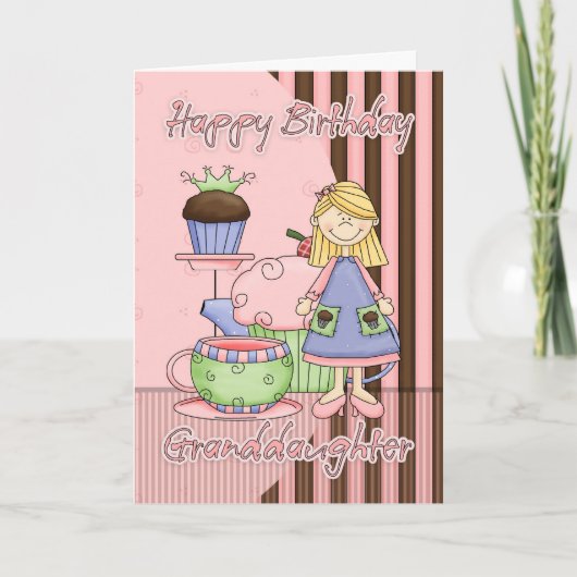 Carte D'Anniversaire Grandgirl Cute - Cupcakes Et  (Devant)