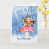 Carte D'Anniversaire Grandgirl - Fée Mignonne Sur  (Fleur jaune)