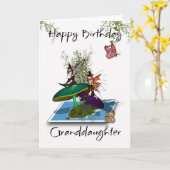 Carte d'anniversaire Grandgirl - Fées gothiques mi (Fleur jaune)