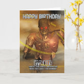 Carte d'anniversaire Grandson avec Cyborg - Robot (Fleur jaune)