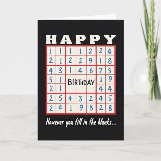 Carte d'anniversaire Graphic Grid (Devant)