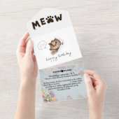 Carte d'anniversaire gratuite de chat mignon et dr (Déchirure)