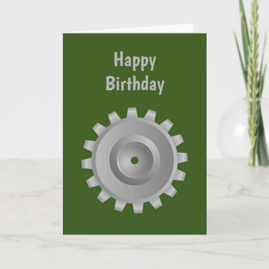 Carte d'anniversaire Gray Gear (Devant)